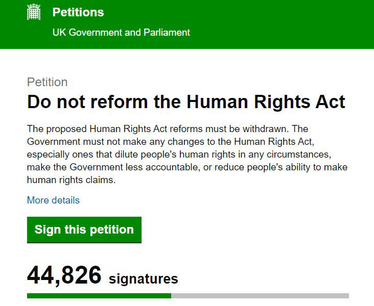 Petition - Do NOT reform the Human Rights Act